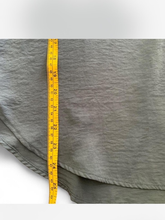 Coquette Office Cottage Grayish Green Cap Sleeve Scoop Neck Blouse size L - Picture 5 of 6